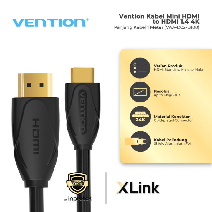 Vention Kabel Mini HDMI to HDMI 4K Lazada Indonesia