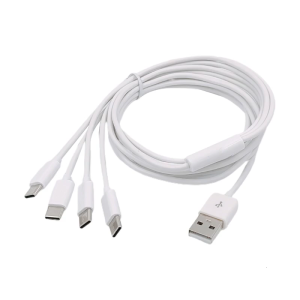 Nylon bện USB C Cáp chia với 4 Type-C nam kết nối sạc nhanh hơn dây đa Cáp màu đen/trắng