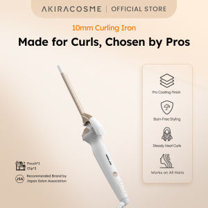 Akiracosme Mini Hair Curling Iron 10mm Classic Curly Hair Styling Hair Curler Nano Gold Coating Hair Care An-ti Frizz Hair Curling Wand Tong Adjustable Temperature 10s Fast Heating