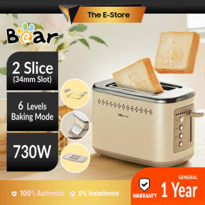 [Malaysia Set] Bear 小熊 2 Slice Bread Toaster with Lid & 6 Baking Levels | BT-G02 (Stainless Steel Pembakar Roti Green 烤面包机)