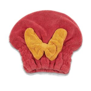 Ready stock Bowknot Cute Hair Dry Cap Hat Girl Soft Super Water Absorbent Elastic Wrap Quick Drying Cap Hat for Women