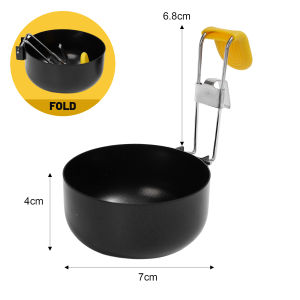 【On Sale】Foldable Boiling Eggs Bowl Stainless Steel Black Egg Poacher Molds with Hook Nonstick Hanging Egg Cooker Wax