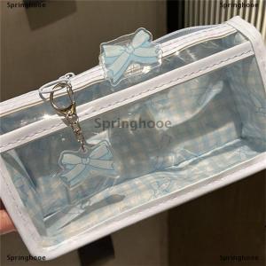 [COD] Springhooe Sweet Bow Zipper Transparent Pencil Case Box Student Stationery Storage Bag Large Capacity Makeup Bag Cartoon Zipper Pen Bag