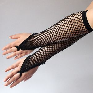 Phụ Nữ Mới Màu Đen Găng Tay Lưới Cá Dài Mùa Hè Lưới Rỗng Găng Tay Chống Nắng Cô Gái Gothic Punk Đá Lái Xe Không Trượt Tay Áo