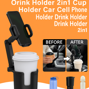 Magic Auto Cup Phone Mount 360° Rotation No Drilling Installation Fast Setup Drink Storage Car Organizer