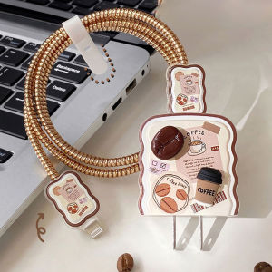 For iPhone 20W Charger Protector USB Cable Spring Line Wrap Protector Cover For iPhone 13 12 11 14 15 Pro max Adapter Charger Winding Wire Tie Cable Organizer Bites Wrap Anti-Bite Line Cord Cover