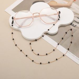 HULEQQI Cổ điển Chuỗi hạt Kính Thanh lịch Bohemian Dây đeo kính pha lê Trang sức Đồng Dây đeo nạ Phụ nữ