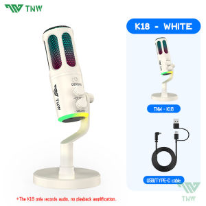 TNW K18 USB Condenser Microphone Wireless RGB Gaming Mic Noise Canceling For Phone PC videoke Live