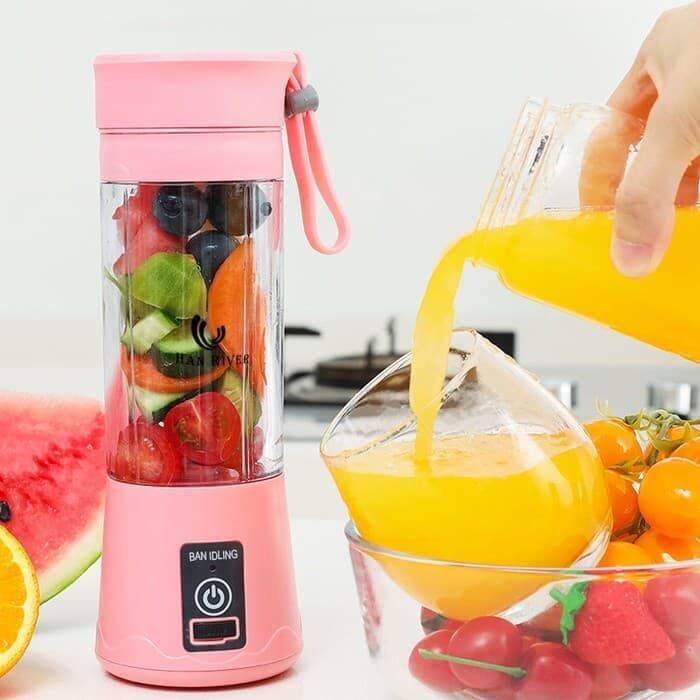 Promo Bisa Cod Mata Pisau Portable Blender Emd S Jus Usb Mixer Alat Smoothie Merah