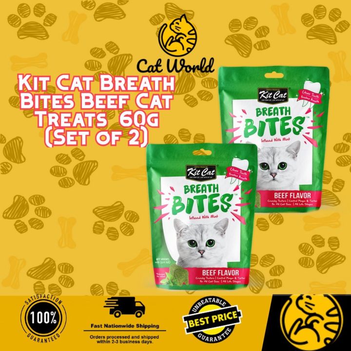 【COD】 Kit Cat Breath Bites Beef Cat Treats 60g (Set of 2) | Lazada PH