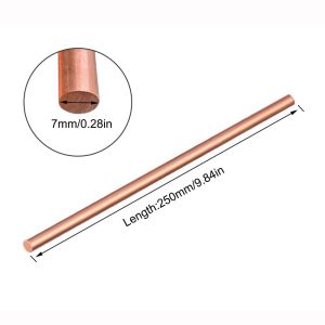 DIVATEN Diameter 3-10mm Copper Rod Length 250mm T2 Copper Metal Rod DIY Solid Copper Bar