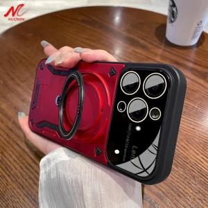 Shockproof Armor Bracket for Magsafe Case for iPhone 16 15 12 13 14 Pro Max 16 Plus 11 Pro Stand Holder Lens Protect Cover