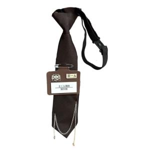 Pin Name Badge Pre Tied Tie with Chain Campus School Uniform Adjustable Necktie Neckwear Accessories for Women and Men