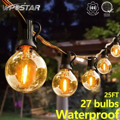 25FT G40 String Waterproof Indoor/Outdoor Fairy Lights Patio String Light Wedding Xmas