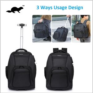 Premium Laptop Backpack with 2 Wheels | Business Trolley Travel Bag Waterproof for Men & Women | Cabin-Friendly College & School Student Bag