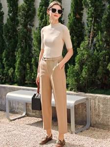 Minimalist casual pants for womens autumn inlectual commuting tapered pants for slimming stretch nine-inch pants KL0-1231TM2018-B