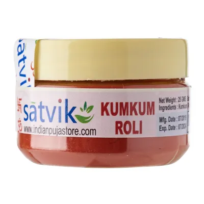 Satvik Kumkum Roli for Tilak and Pooja-Red Colour 25gm