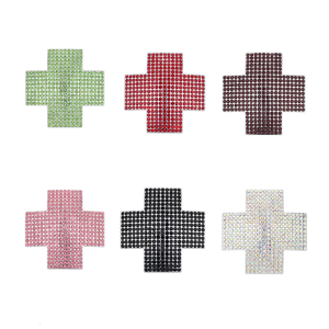 Women Crosses Shape Nipple Pasties Covers Body Chain Sparkling Rhinestones Carnivals Breast Stickers Petals Body