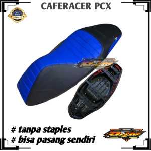 Sarung jok PCX model caferacer tanpa staples dan bisa pasang sendiri dirumah bahan tebal zeus tebal premium