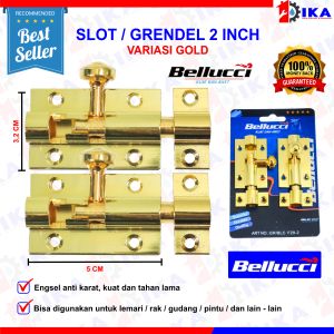 GRENDEL / SLOT PINTU BELLUCCI 100% 2INCH (5CM) JUAL PER PASANG / KUALITAS TEBAL KOKOH BAGUS ASLI
