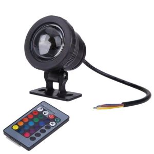 ROLL RGB Fountain Light DC12V 10W LED Spotlight Waterproof Remote Control Aquarium Lamp Outdoor Water Features