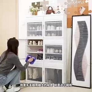 Easyhome.sg [EASY SETUP !] Minimalist Foldable Shoe Cabinet 8001 - No installation needed / Multi-Layer Cabinet