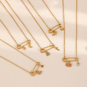 Star Moon Necklaces Butterfly Pendant Necklace Lock Key Necklace for Women