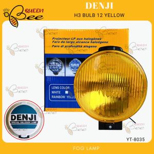 DENJI Fog Lamp 5-1/2 inches Halogen Fog Light Round Glass Lens w/ Cover for Universal Car Jeep