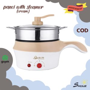 (COD/GROSIR) !! NEW PRODUCT SERBAGUNA PANCI STEAMER (ADA KUKUSAN)//PRAKTIS/WAJAN ELEKTRIK/PANCI KUKUS/COOKING POT/ALAT MASAK/ELECTRIC COOKING POT WITH STEAMER/ WARNA CREAM HOUSEOFSHENAR168