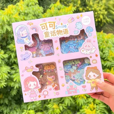 100pcs Cartoon Ins Sticker Cute Girl Pet Waterproof Sticker Student Notebook Hand Account