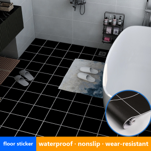 Bathroom Waterproof Floor Sticker Non-slip Wear-resistant Self Adhesive Wallpaper Thickened Tile Wall Stickers