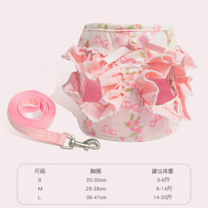 2026 Hot Sale [ Shipped from China ] Dog leash vest-style adjustable walking leash for small dogs suitable for Bichon Teddy Pomeranian breathable dog harness B3
