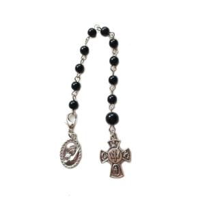 Black Cross Pendant Wristband Beaded Bracelet Fashionable Prayer Beads Rosary Bracelets Faith Accessory Gift