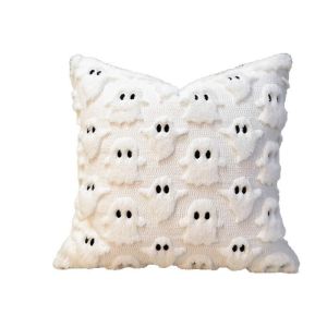 Pillowcases Holiday Decorations Pillowcase Embroidery Cushions Black and White Ghost Pattern