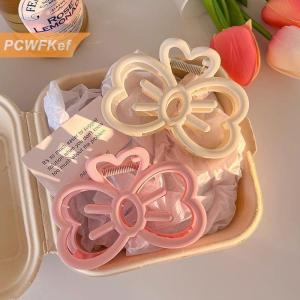 【PCWFKef】 Dễ thương Bowknot tóc Clip nhựa Claw Clip kẹo màu cua tóc clip cho cô gái ngọt ngào tóc Claw tóc phụ kiện