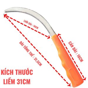 [HCM]Liềm Cắt Cỏ Siêu Bén Làm Từ Thép Đặc Biệt Sử Dụng Cắt Cỏ Lúa Cây Trồng Nông Nghiệp-Hesede