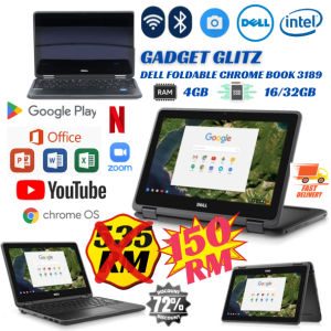 Dell 3189 360-flip Touchscreen Chromebook 4GB RAM 16+32GB SSD ALL OKAY