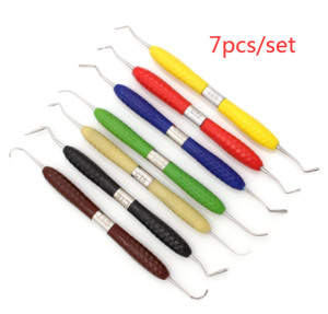 7/1pcs Dental Resin Filling Restoration Instruments Fillings Esthetic Restoration Tools Silicone Handle Dental Tools Plastic Trimmers