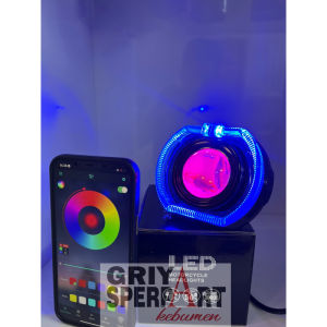 Lampu biled billed ala ala RGB bluetooth 45 in ganti warna suka2 via HP