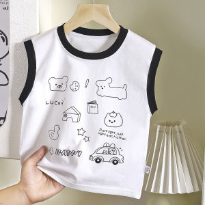 เสื้อกั๊กเด็กสไตล์ใหม่ฤดูร้อนเด็กชายเสื้อแขนกุดผ้าฝ้ายเสื้อยืดหลวมบางเสื้อผ้าเด็กฤดูร้อน145