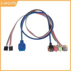 【E-WOITD】 USB 2.0+ 3.0 port chassis PC computer case audio front panel replace cable 70cm