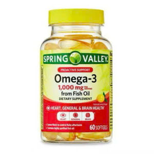 Viên Uống Dầu Cá Spring Valley Omega 3 1000mg Fish Oil 645 EPA /310 DHA (Vị Chanh) 180 viên - Hỗ Trợ Tim Mạch Khỏe Mắt Đẹp Da