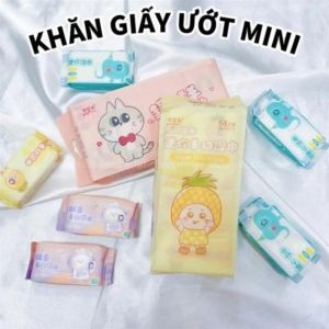 khăn ướt mini bịch 8 túi khăn ướt mini cầm taybỏ túi tiện lợikhăn ướtkhăn đa năng