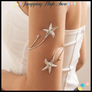 【Jumpping】 Fashion Boho Metal Starfish Cuff Bracelet Bangle For Women Punk Summer Beach Travel Open Adjustable Arm Bracelet Jewelry
