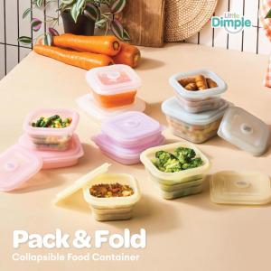 Little Dimple Pack & Fold Collapsible Food Container / Wadah Tempat Mpasi Bayi Portable Dapat Dilipat