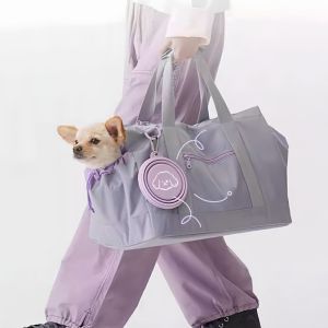 INCUBAT TPE Macaron Pet Bowl 350ml Cartoon Pattern Portable Pet Bowl Multipurpose with Hanging Holes Travel Pet Bowl Outdoor Travel