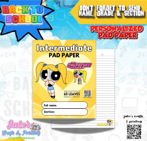 Personalized Part 2 Pad Paper G1 to G4 & Intermediate