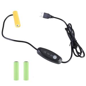 USB 5V2A để 1.5V 3V 4.5V AA Giả Loại bỏ cáp dây nguồn Bộ nắn dòng thay thế cho 1-3pcs 1.5V AA LR6 pin