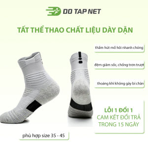 Tất Vớ Thể Thao Chạy Bộ Đá Bóng Chống Trơn Trượt Chất Liệu Dày Dặn Thấm Hút Mồ Hôi