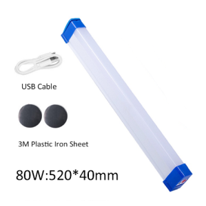 30W/60W/80W LED Light Tube Portable USB Rechargeable Night Lights Camping Outdoor Emergency Lamp Lighting Lampu Bate 可充电应急灯 灯管